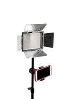 Photo and lamp isolate on white back. LED lamp with special shutters for the formation of light flux. Photo and lighting fixture.