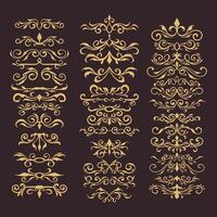 Luxury element border vintage set vector