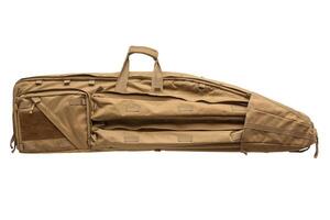 Brown soft case for guns isolated for white photo