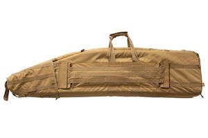 Brown soft case for guns isolated for white photo