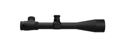 modern black optical scope for weapon isolated on whited. sight scope isolated on white back. photo