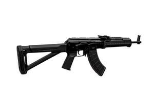 Soviet carbine in modern body kit isolate on a white background. Tuned automatic carbine of the USSR. Weapons for sports and self-defense. photo