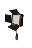 Photo and lamp isolate on white back. LED lamp with special shutters for the formation of light flux. Photo and lighting fixture.