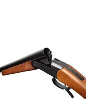 Soviet single-barrel hunting rifle 12 caliber. Smoothbore hunting weapons isolate on a white back. photo