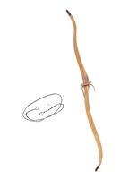 Classic light wood bow. Ancient weapons in modern execution. Isolate on a white back. photo