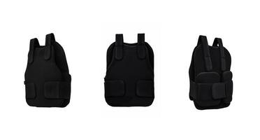 Modern bulletproof body armor. Protection of the human torso from gunshot wounds. Isolate on a white back. photo