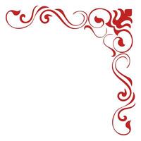 red vintage corner abstract pattern classic red lines for decorating books vector