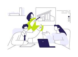 Meeting architect abstract concept illustration. vector