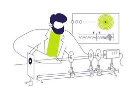 Conduct laser experiment abstract concept illustration. vector