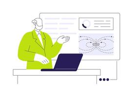 Participate in physics conference abstract concept illustration. vector