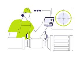 Alignment and measurement lasers abstract concept illustration. vector