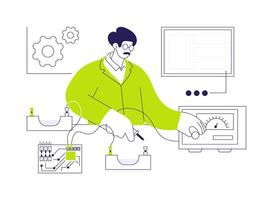 Conduct physics experiment abstract concept illustration. vector