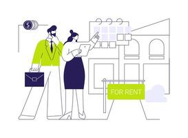 Renting a retail property abstract concept illustration. vector