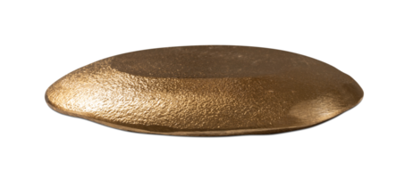 Sophisticated, golden textured podium on transparent background, perfect for displaying premium products. Metallic sheen and rough texture add a touch of luxury and versatility to any presentation. png