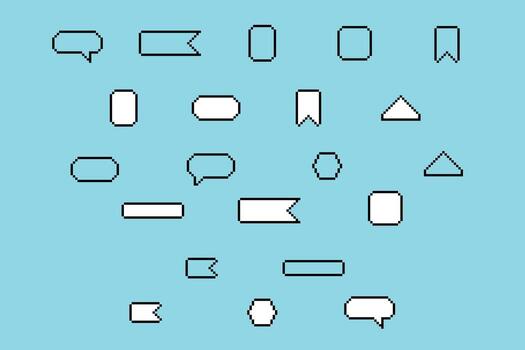 píxel texto caja retro 8 bits vector