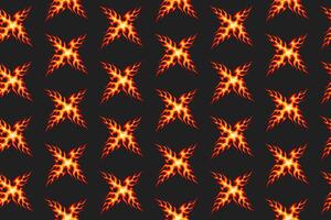 groovy letter x fire seamless pattern for print on textile, wrapping,banner, card. abstract cross flaming old school pattern on black background. retro red x cross flame seamless pattern vector