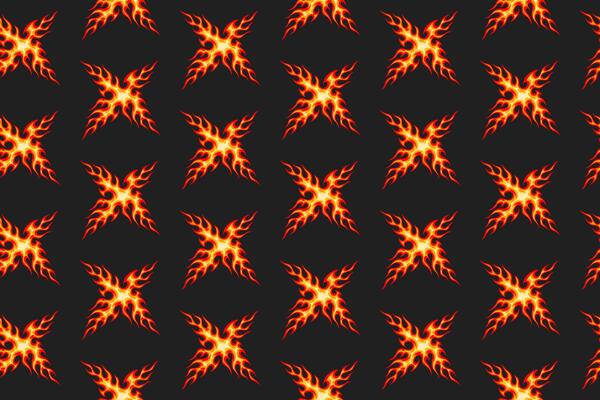 groovy letter x fire seamless pattern for print on textile, wrapping,banner, card. abstract cross flaming old school pattern on black background. retro red x cross flame seamless pattern