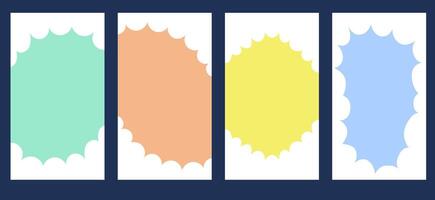 Colorful Background with Cloud Border set vector