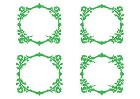 Elegant Vintage Floral Frame Designs In Green Color As Ornate Collection for Decorative Projects, Logo Design, Card Design, Poster Design, and Background Design vector