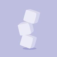 Sugar bar for Cafe concept illustration. Sugar cube stack. vector