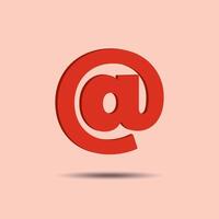 Simple 3D email icon on pink background vector
