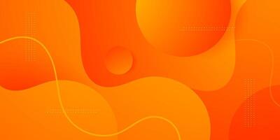 Bright orange abstract background with simple shapes and wavy lines. Fresh and colorful orange design. popular and modern with shadow 3d concept. vector