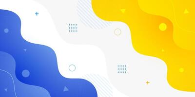 Simple blue and orange geometric business banner design on white background. Creative banner design with wave shapes and lines for template. Simple horizontal banner. vector