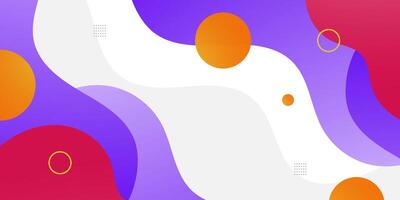 Modern purple orange geometric business banner design. creative banner design with wave shapes and lines for template. Simple horizontal banner. vector