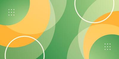 Simple green and orange geometric business banner design. Creative banner design with circle shape pattern on colorful background for template. Simple horizontal banner. vector