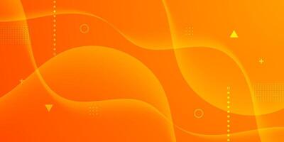 Modern colorful orange wave abstract background with realistic gradient color on background. vector