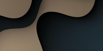 Abstract 3D wave art background design with dark gray and brown combination for design. vector