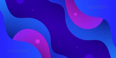 Abstract fluid 3D background with blue and purple color wave design background. vector