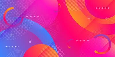 Dynamic colorful orange, pink and purple gradient abstract illustration background with 3d look shadow and simple pattern background. Futuristic design and luxury. vector