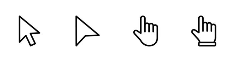Cursors icons click set. Cursors icon click, Clicking cursor, pointing hand click icon illustration vector