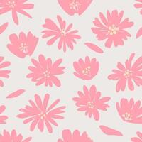 Flowers color seamless patterns hand drawn style for fabric, textiles, clothing, wrapping paper, packaging tape, abstract backgrounds. vector