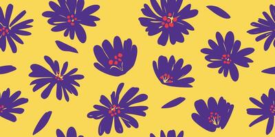 Flowers color seamless patterns hand drawn style for fabric, textiles, clothing, wrapping paper, packaging tape, abstract backgrounds. vector
