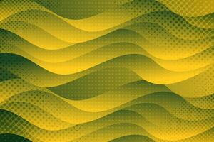 Green and yellow gradient wavy abstract background vector