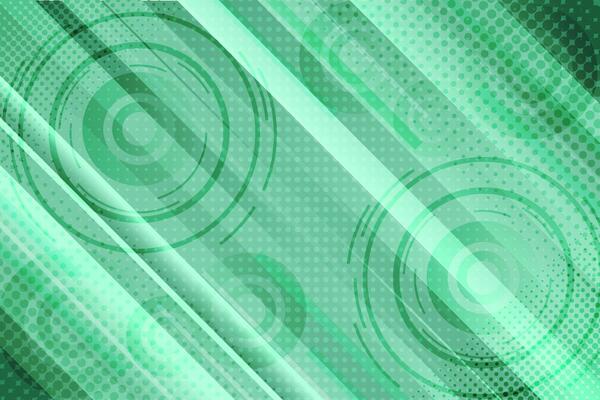 Geometric shapes bright green abstract background