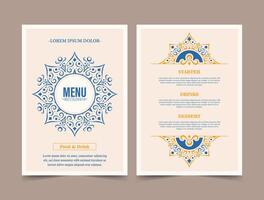 Classic Menu Layout with ornamental Elements vector