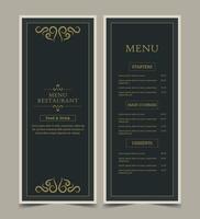 Menu Layout with ornamental Elements vector