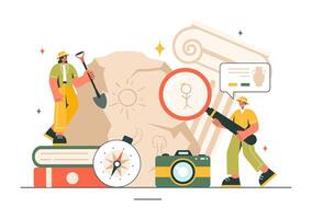 Archeology Illustration for Educational and Historical Fossil vector