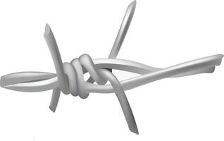 Close-up of barbed wire showing sharp points for protection and security vector