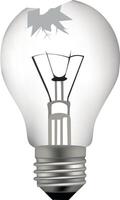 broken common light bulb vector