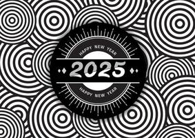 Monochrome Geometric 2025 New Year Design - Modern Minimalist Style vector