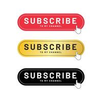 subscribe button like, dislike and bell notification icons in line and filled style vector