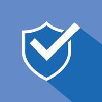 Sky blue Color Right mark with Shield Design vector