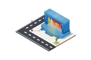 Isometric Music Event stage, 3d Concept Isometric View. Suitable for Diagrams, Game Asset, And Other asset vector