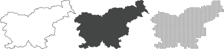 Slovenia map in outline, grey color, dotted style vector