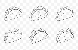 Print Tacos Line Art Set Creative and Detailed Tacos Illustrations for Graphic Design and Printing vector