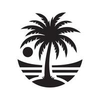Clean and Classic Palm Tree Silhouette vector